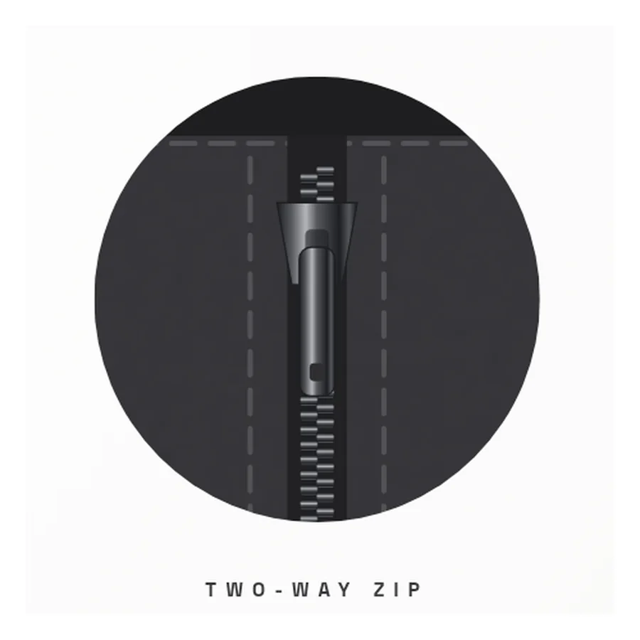 Two-way zip detail